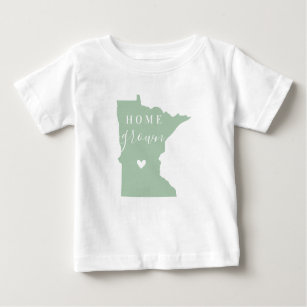 Minnesota Home Grown   Editable Colours State Map Baby T-Shirt