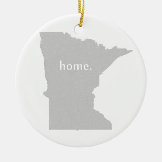 Minnesota home silhouette state map ceramic tree decoration