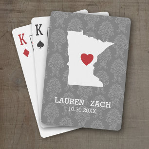 Minnesota Home State City Map - Custom Wedding Playing Cards