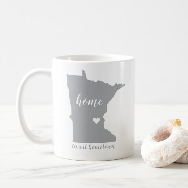 Minnesota Hometown Mug with Personalization (With Donut)