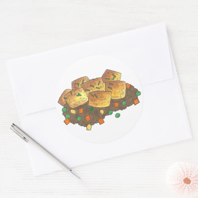 Minnesota Hot Dish Tater Tot Casserole Classic Round Sticker (Envelope)
