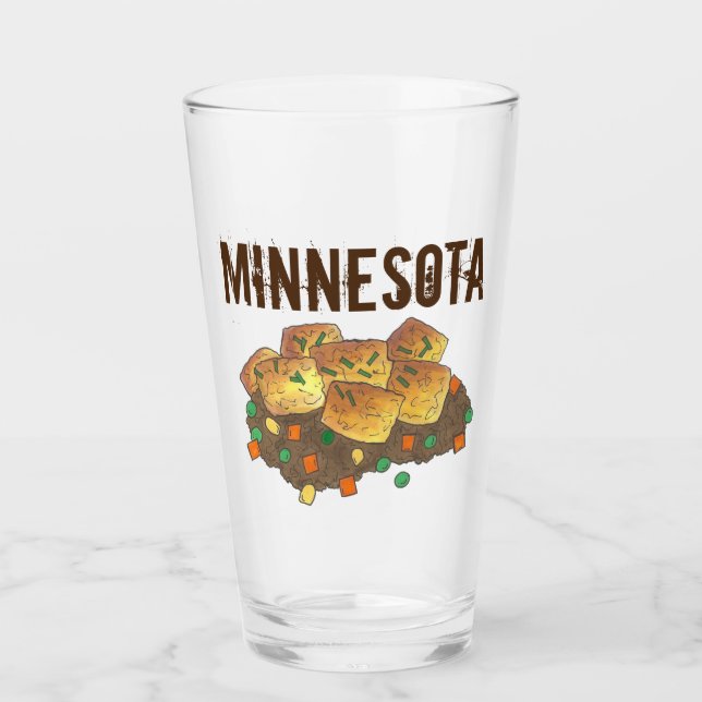 Minnesota Hot Dish Tater Tot Casserole Glass (Front)