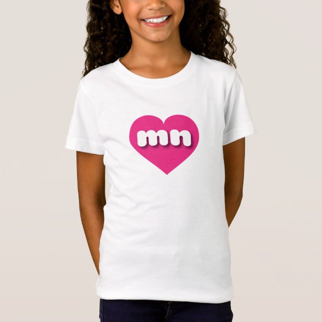 Minnesota hot pink heart - I love mn T-Shirt (Front)