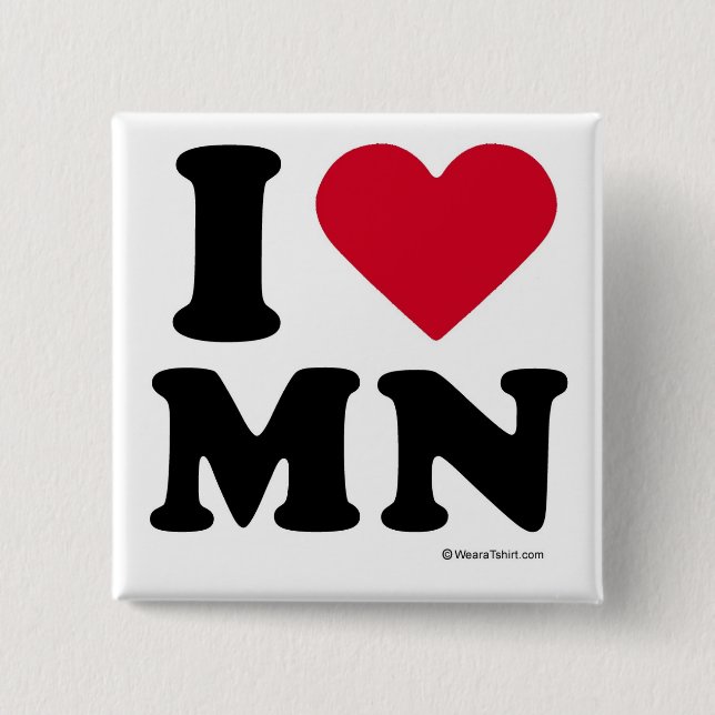 MINNESOTA - "I LOVE MN" "I LOVE MINNESOTA" 15 CM SQUARE BADGE (Front)