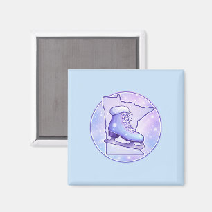 Minnesota Ice Skating Blue & Purple Magnet