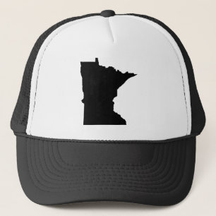 Minnesota in Black and White Trucker Hat