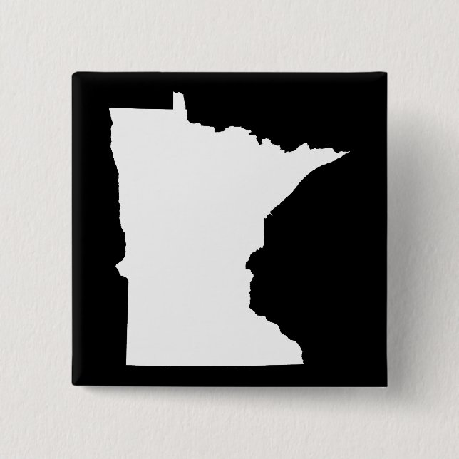 Minnesota in White and Black 15 Cm Square Badge (Front)