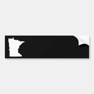 Minnesota in White and Black Bumper Sticker