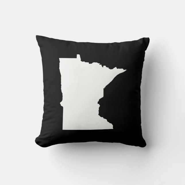 Minnesota in White and Black Cushion (Front)