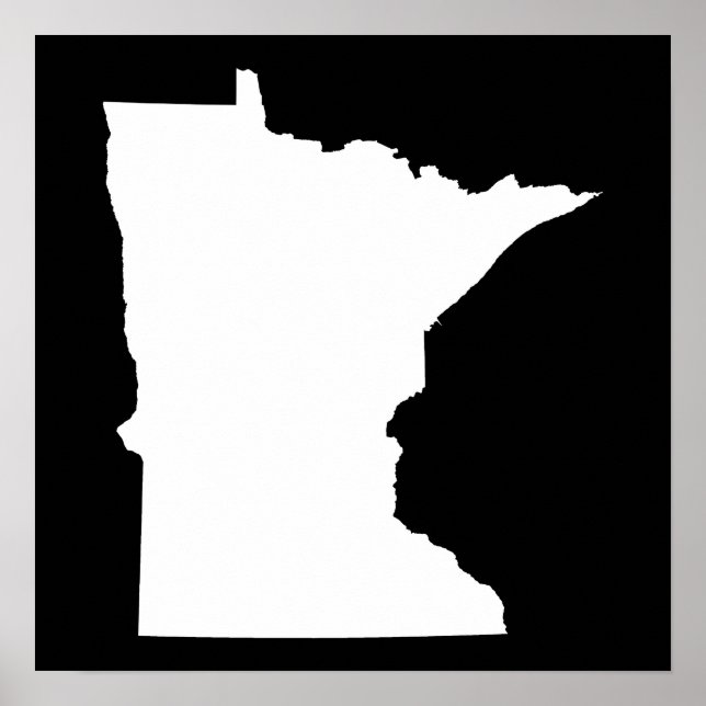 Minnesota in White and Black Poster (Front)