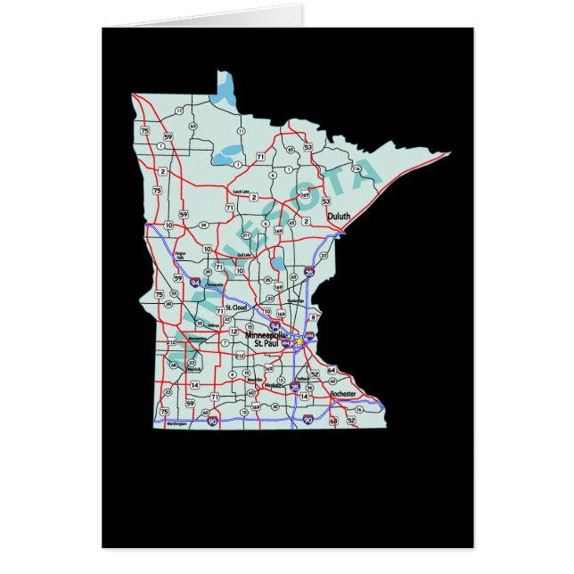 Minnesota Interstate Map Card (Front)