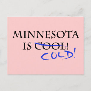 Minnesota is Cool - and Cold! Postcard