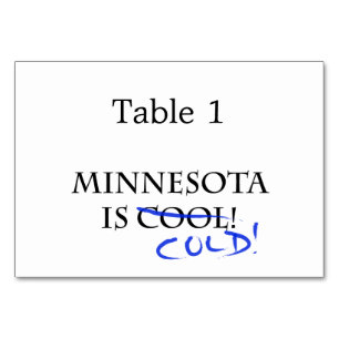 Minnesota is Cool Table Number