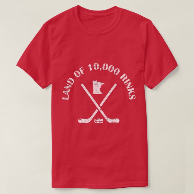 Minnesota Land Of 10000 Rinks Ice Hockey State Sou T-Shirt (Design Front)