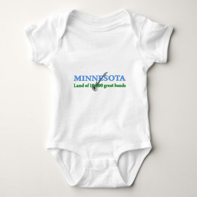 Minnesota - Land of 10,000 Bands Baby Bodysuit (Front)