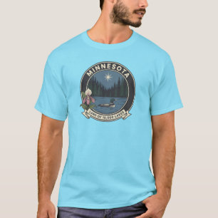 Minnesota Land of 10,000 Lakes Midnight Loon Art T-Shirt