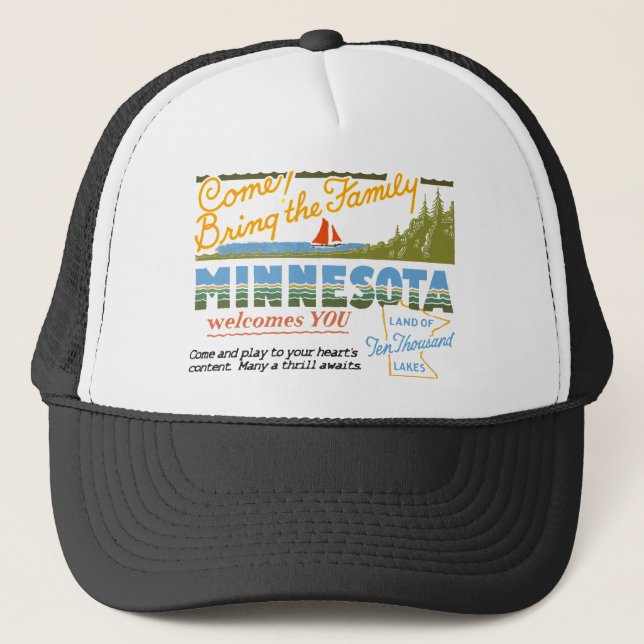 Minnesota - Land of Ten Thousand Lakes Trucker Hat (Front)