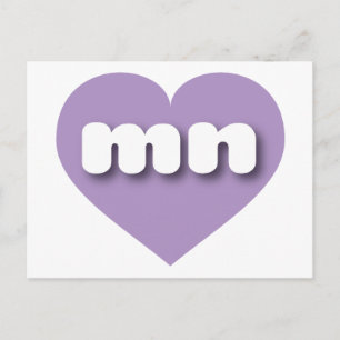 Minnesota lavender heart - I love mn Postcard