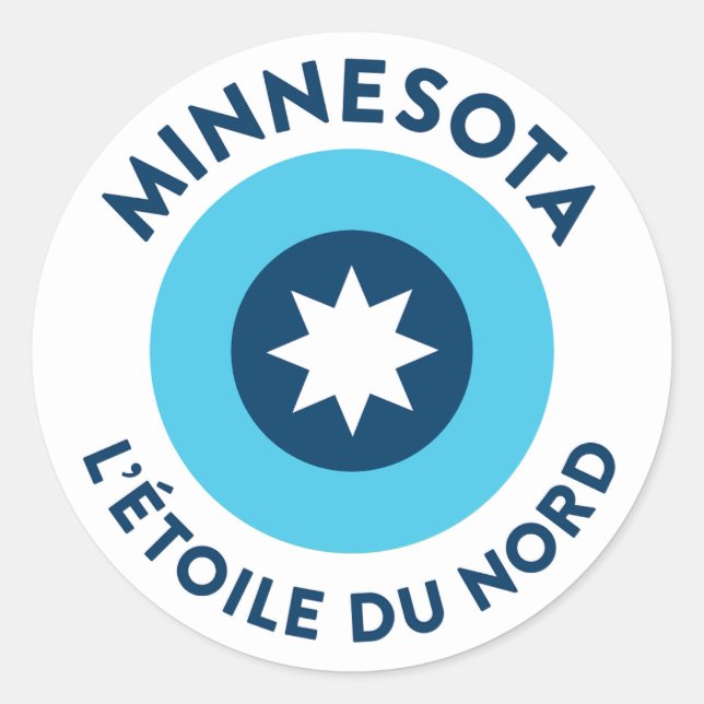 Minnesota - L'Étoile Du Nord Classic Round Sticker (Front)
