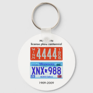 Minnesota license plate centennial key ring