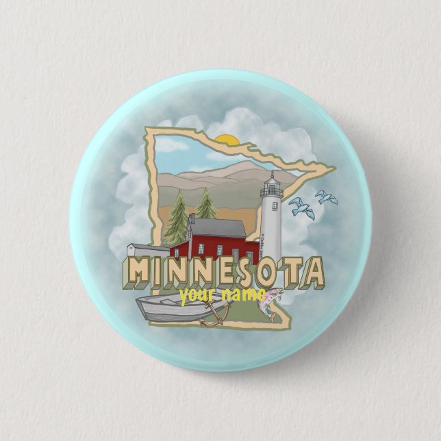 Minnesota Lighthouse  pin button (Front)