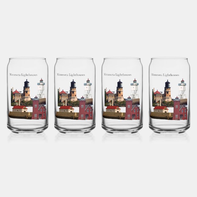 Minnesota Lighthouses can glasses (Front)