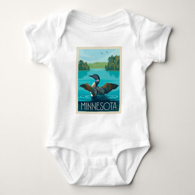 Minnesota | Loon Baby Bodysuit (Front)