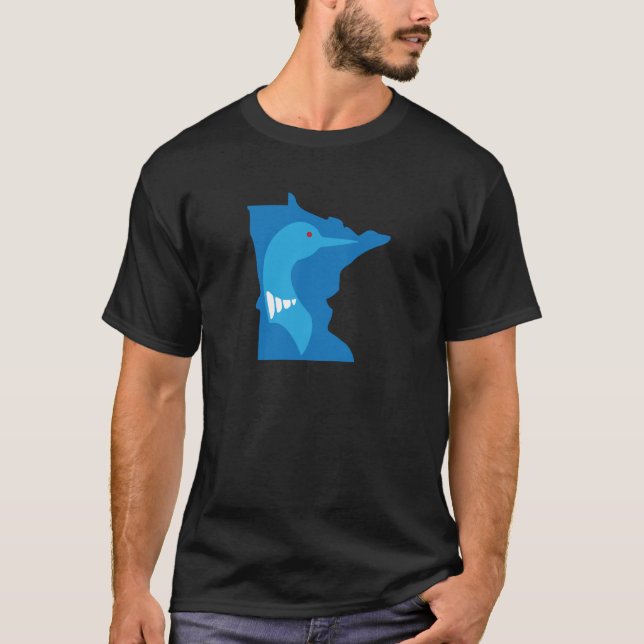 Minnesota Loon Blue on Blue T-Shirt (Front)