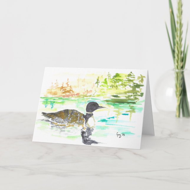 Minnesota Loon Folded Greeting Card (Front)