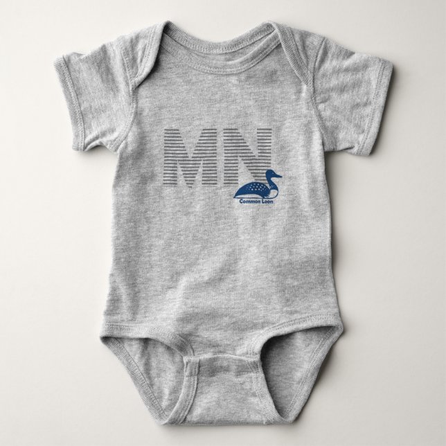 Minnesota loon onsie baby bodysuit (Front)
