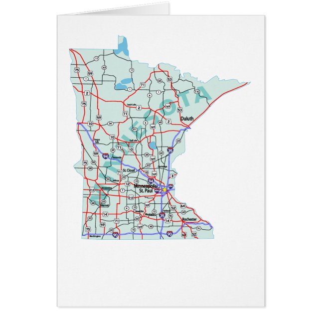 Minnesota Map Blank Card (Front)