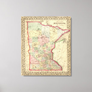 Minnesota Map by Mitchell Canvas Print