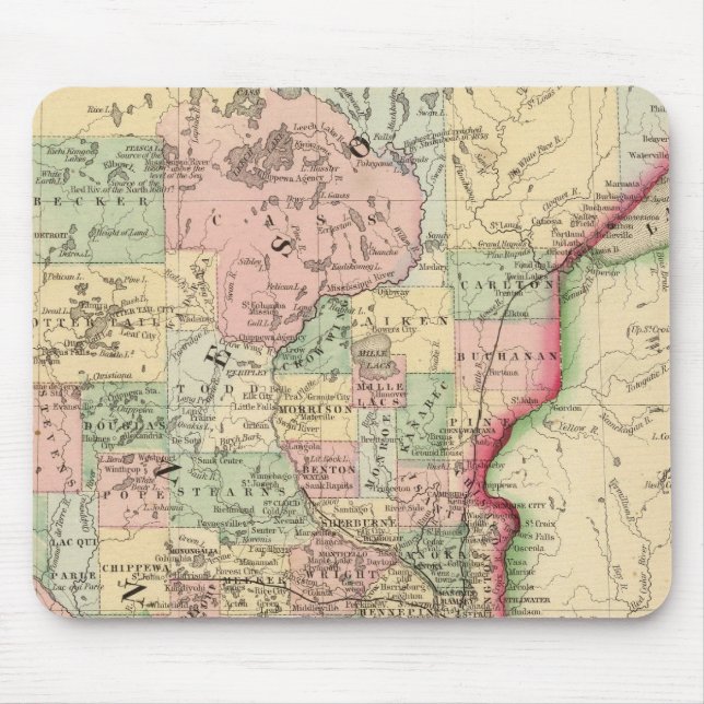 Minnesota Map by Mitchell Mouse Pad (Front)