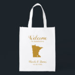 Minnesota Map Wedding Welcome Bag, Gold Tote Bag<br><div class="desc">Wedding weekend welcome gift bag for out of town guests to your wedding,  featuring image of Minnesota,  with heart you may place at the precise location. Fill tote with your favourite goodies.</div>