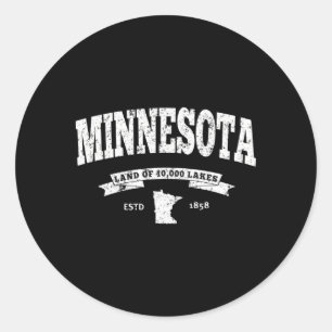 Minnesota Minnesota Mn Classic Round Sticker