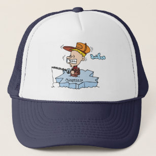 Minnesota MN Ice Fishing Vintage Travel Souvenir T Trucker Hat