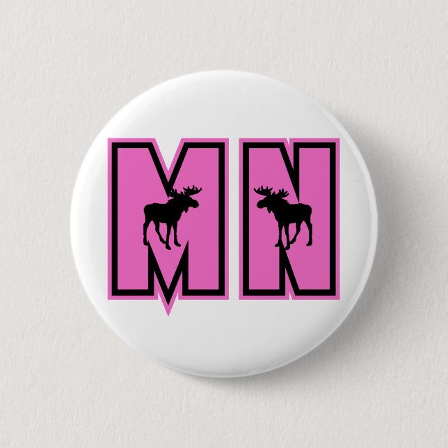 Minnesota Moose 6 Cm Round Badge (Front)