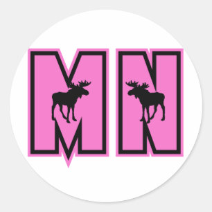Minnesota Moose Classic Round Sticker