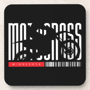 Minnesota Motocross Motorcycle Silhouette Coaster