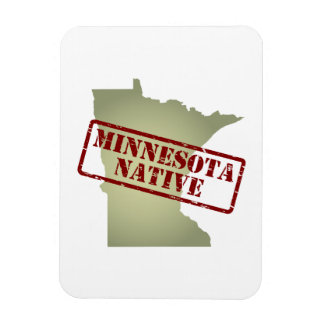 Minnesota Native Stamped on Map Magnet