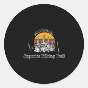 Minnesota Nature Superior Hiking Trail Heartbeat F Classic Round Sticker