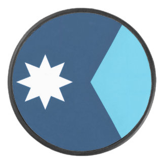 Minnesota new flag hockey puck