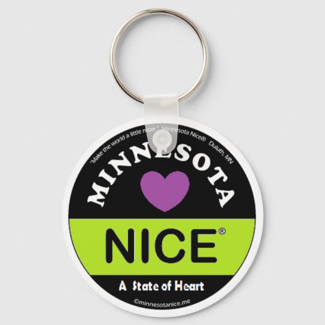 " Minnesota Nice -a State of Heart" Keychain (Front)