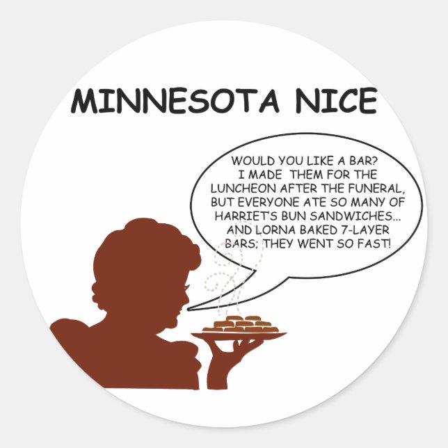 Minnesota Nice Classic Round Sticker (Front)