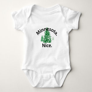 Minnesota Nice.  Period! (black text) Baby Bodysuit