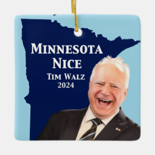 Minnesota Nice Tim Walz Ceramic Ornament
