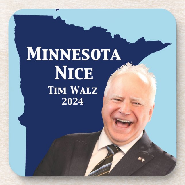 Minnesota Nice Tim Walz Coaster (Front)