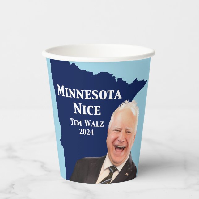 Minnesota Nice Tim Walz Paper Cups (Front)