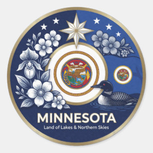 Minnesota North Star State Heritage ⭐ Classic Round Sticker