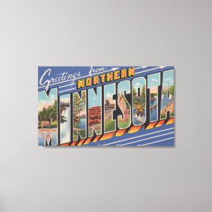 Minnesota (Northern) - Large Letter Scenes Canvas Print